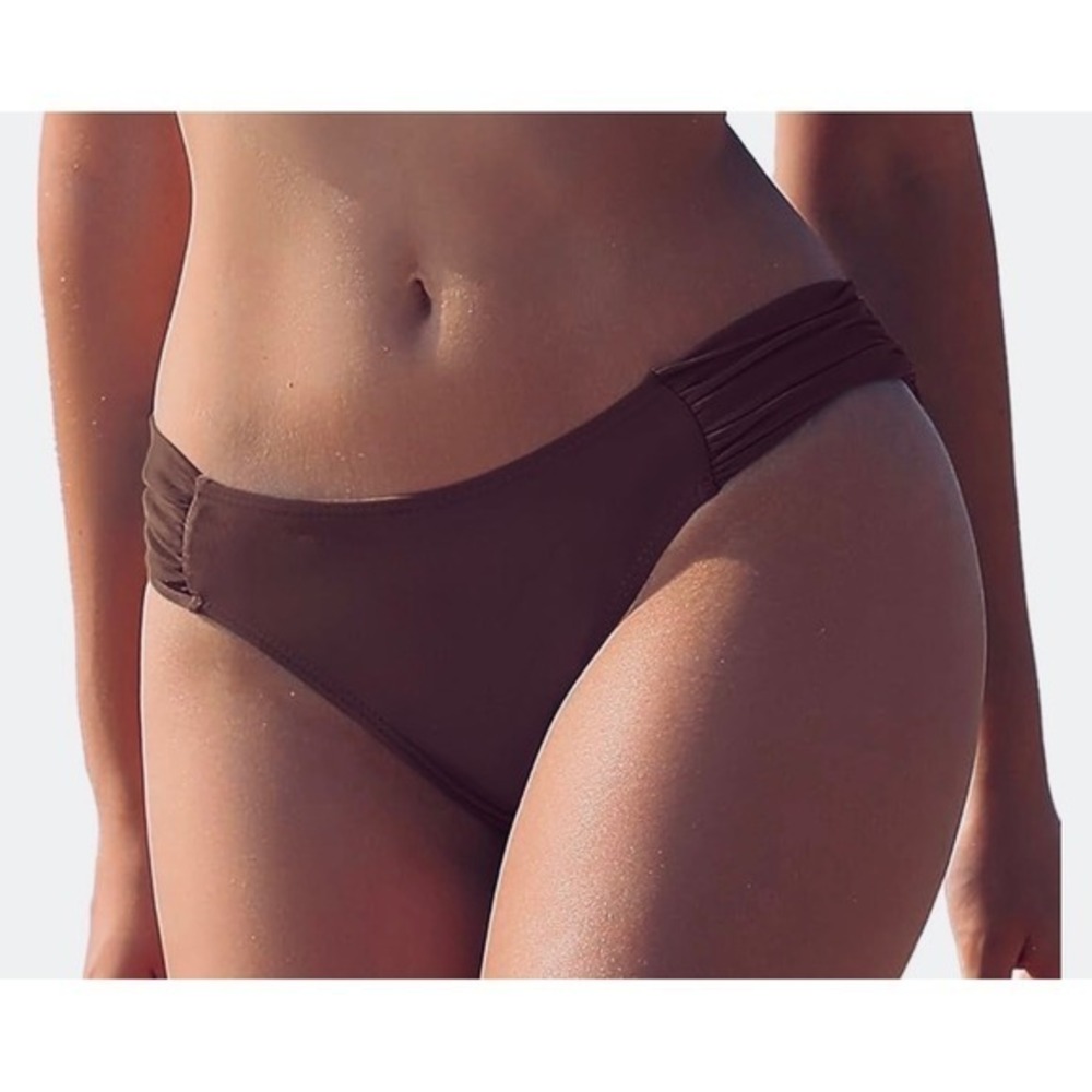 NEW Amazon Essentials XXL Plus Size Brick Red ‎ Ruched Bikini Bottoms UPF 50